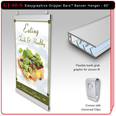 Easygraphics Gripper Bars Banner Hanger 60 - Silver