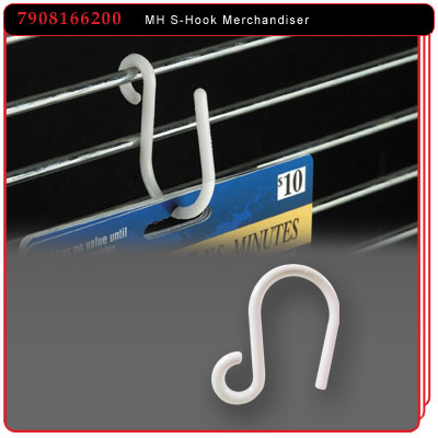 MH S-Hook Merchandiser is used for hanging flat products from wire