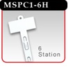 6-Station Plastic Merchandising Strip with Header 15"L - Sold in Quantities of 10